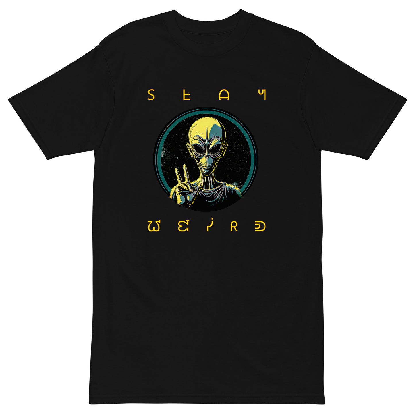 Stay Weird Men’s Premium Heavyweight Tee