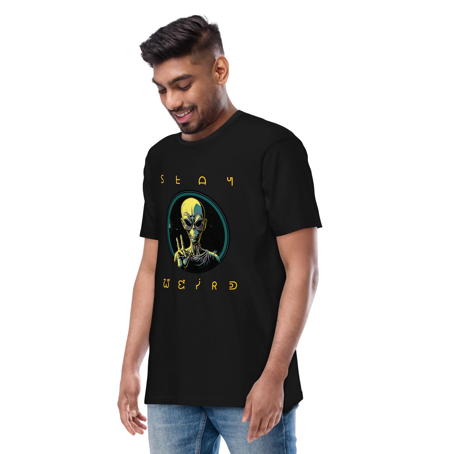 Stay Weird Men’s Premium Heavyweight Tee