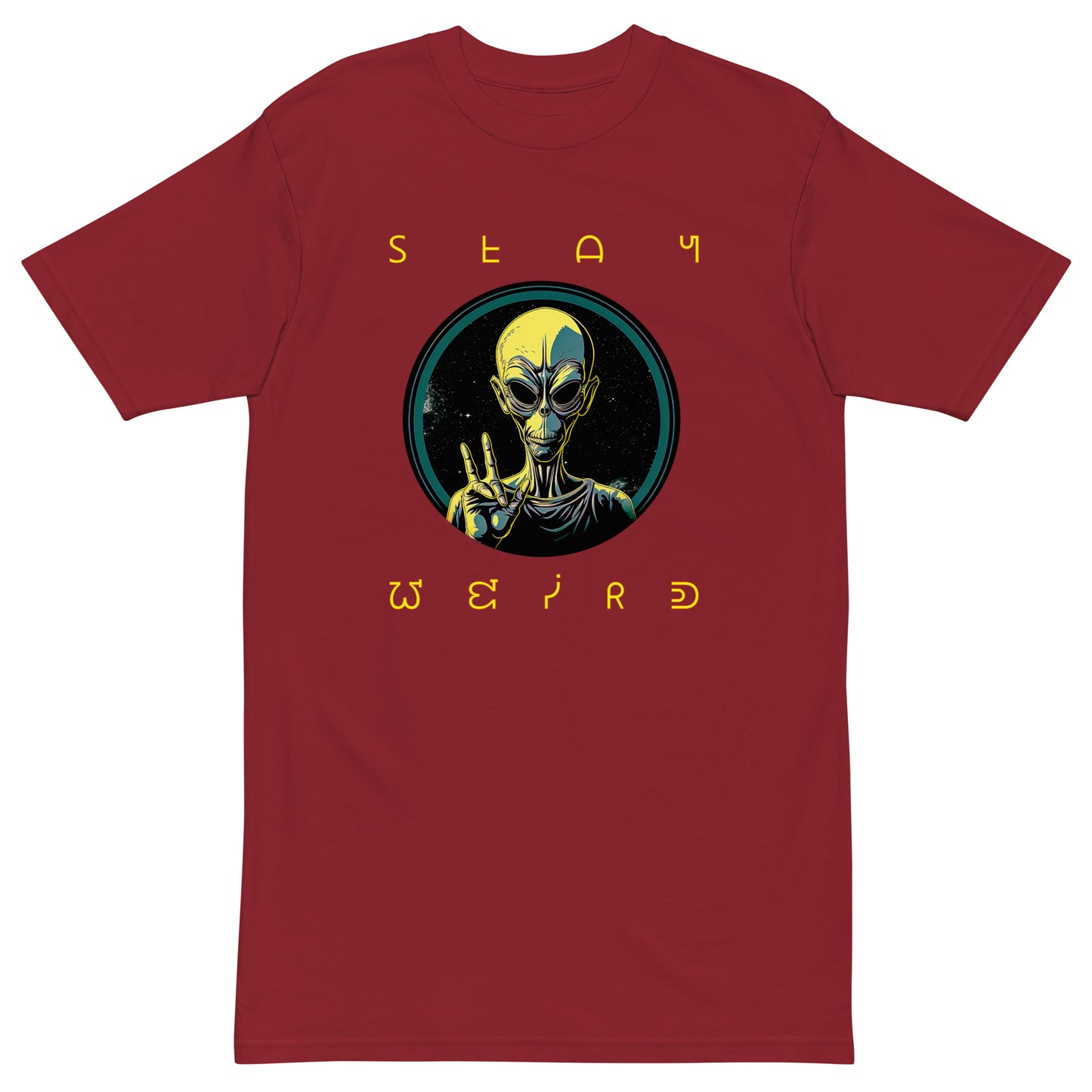 Stay Weird Men’s Premium Heavyweight Tee