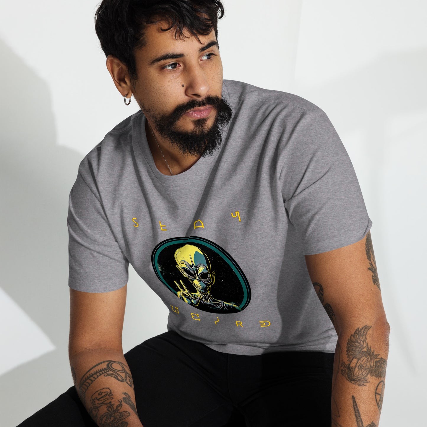 Stay Weird Men’s Premium Heavyweight Tee