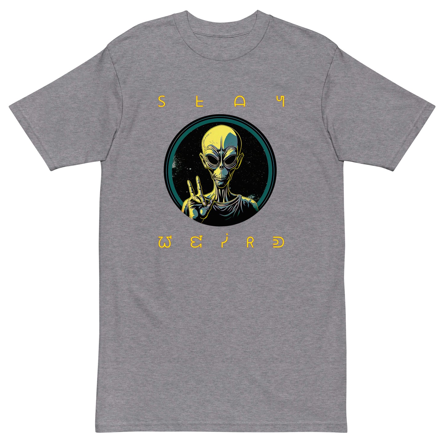 Stay Weird Men’s Premium Heavyweight Tee