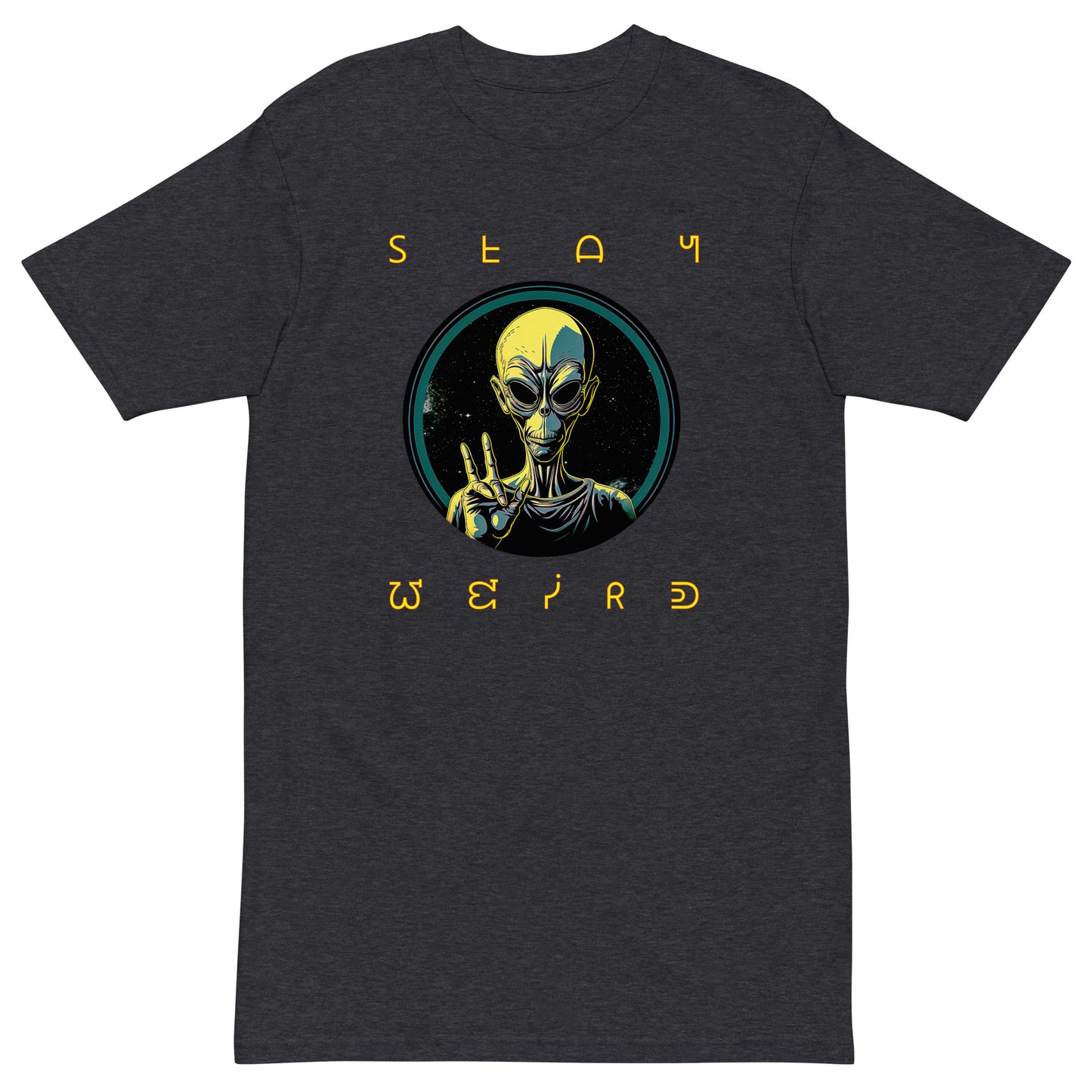 Stay Weird Men’s Premium Heavyweight Tee