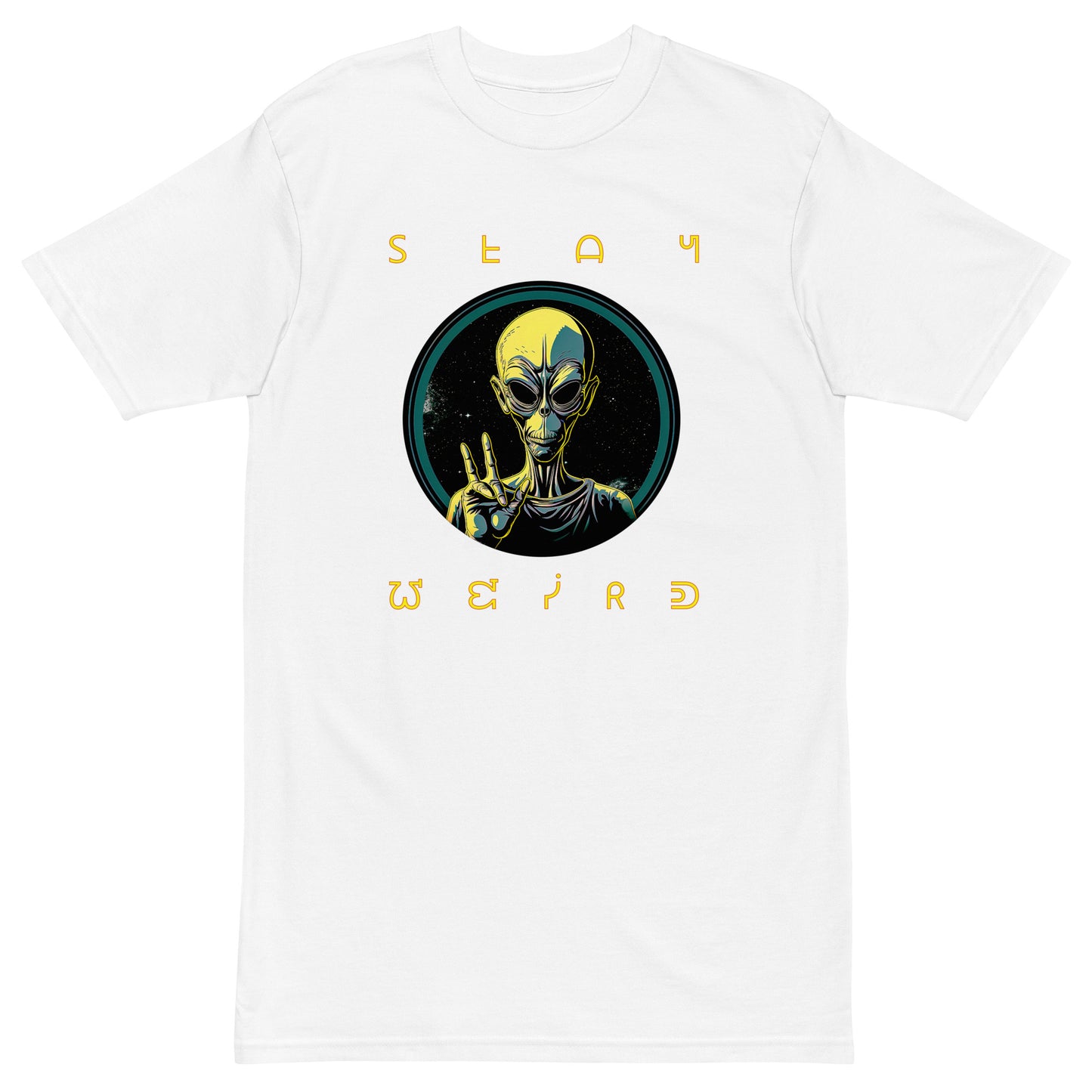 Stay Weird Men’s Premium Heavyweight Tee