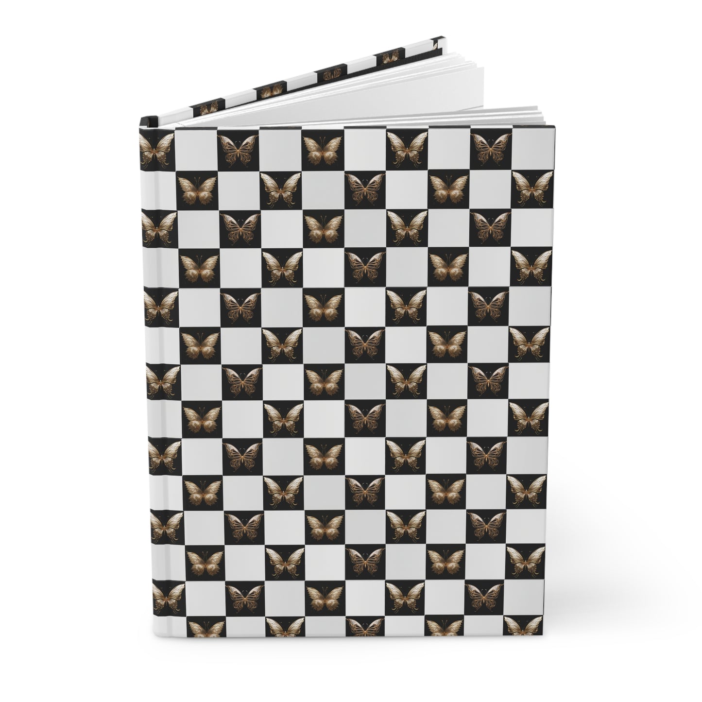 Checkered Butterfly Hardcover Journal