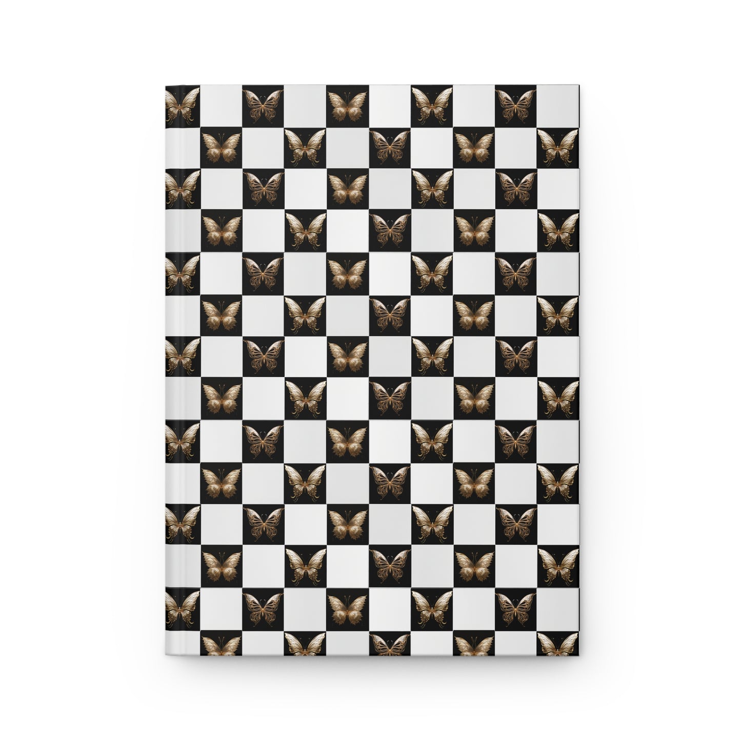 Checkered Butterfly Hardcover Journal