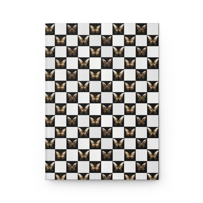 Checkered Butterfly Hardcover Journal