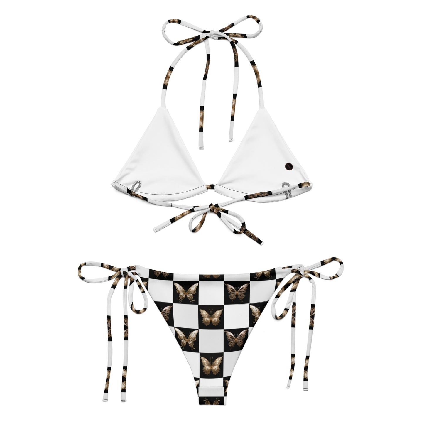 Checkered Butterfly String Bikini