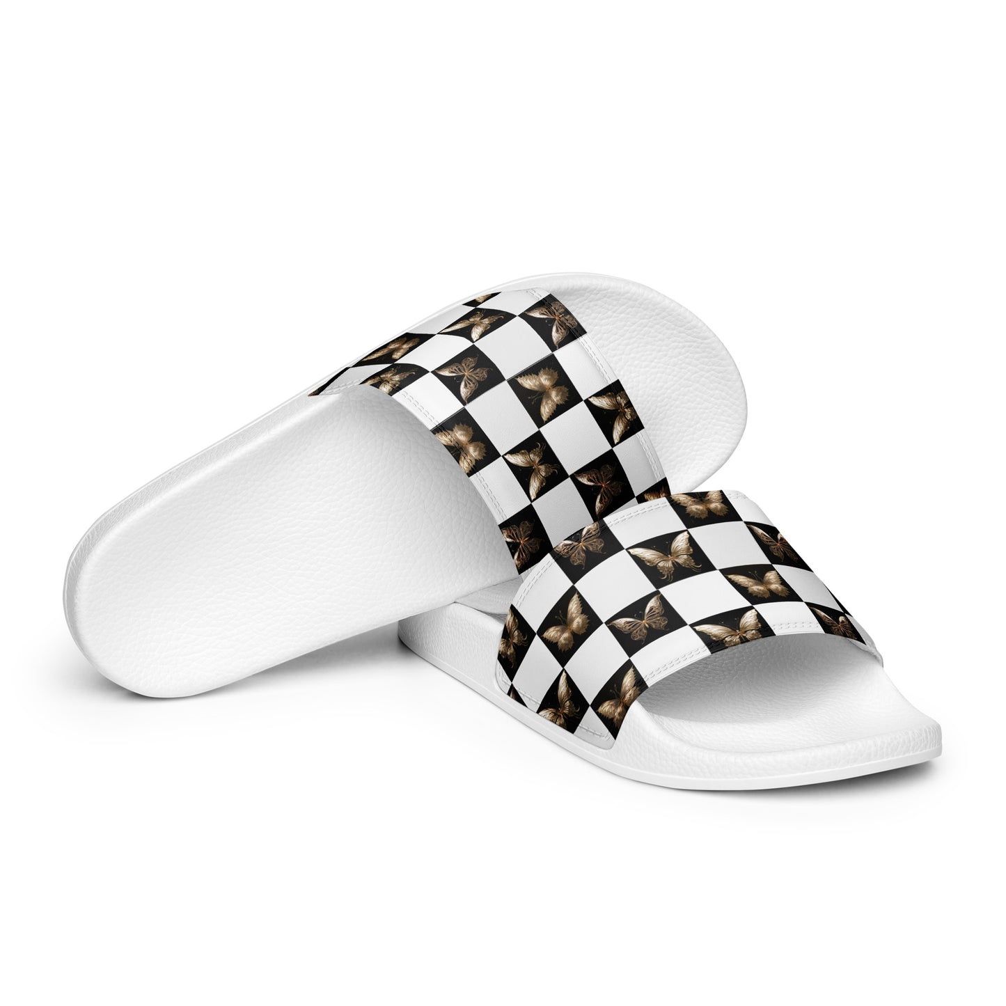 Checkered Butterfly Women's Slides